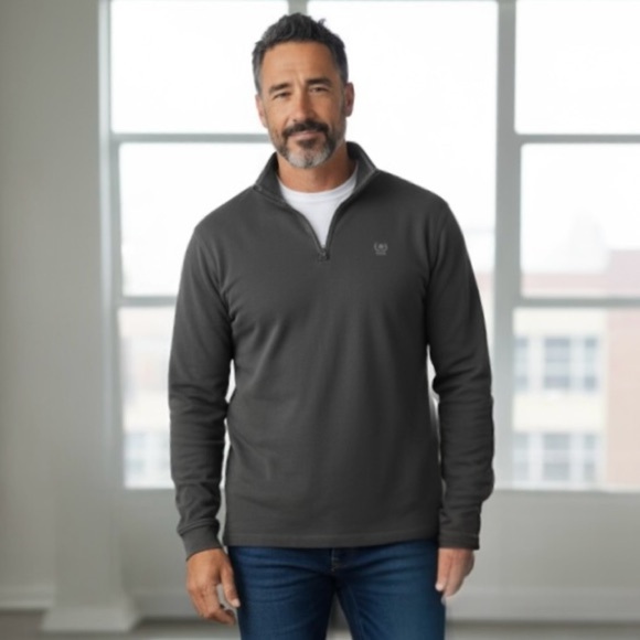 IZOD XXL Washed Navy Ribbed Cozy Polo 1/4 Zip R $65 - Picture 1 of 7